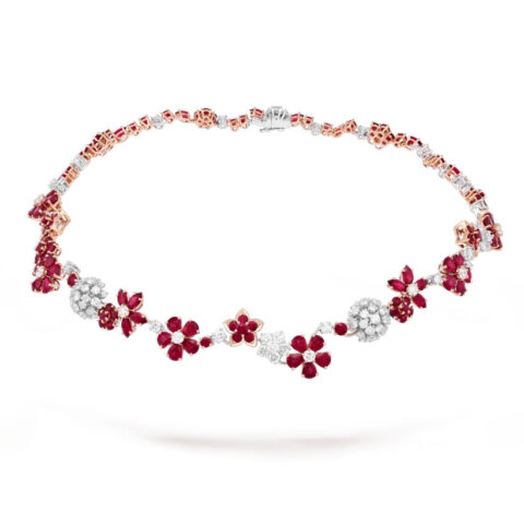 Van Cleef & Arpels VCARP47Q00 Folie des Prés necklace Rose gold Diamond Ruby 1