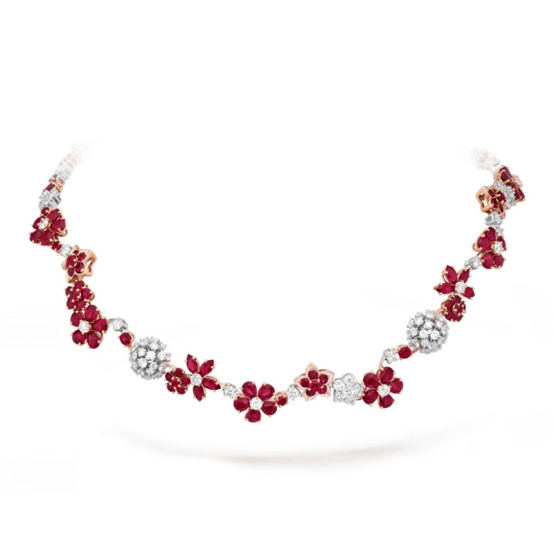 Van Cleef & Arpels VCARP47Q00 Folie des Prés necklace Rose gold Diamond Ruby 2