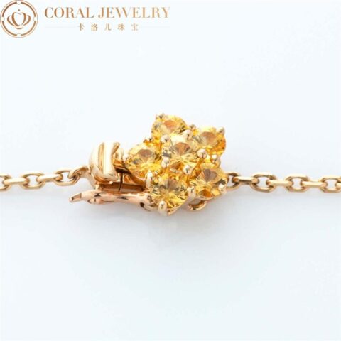 Van Cleef & Arpels Folie des Prés pendant VCARP05L00 Yellow gold Diamond Sapphire Necklace 4