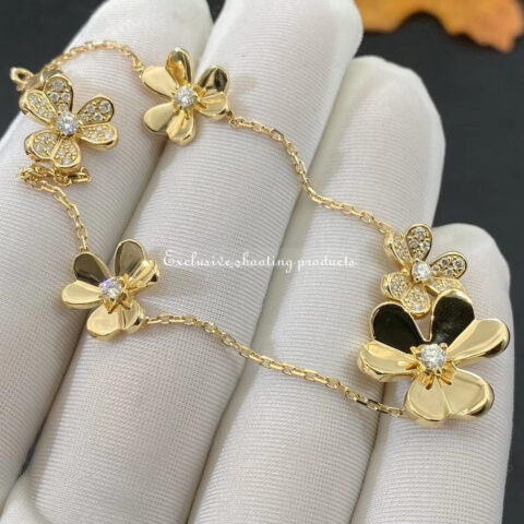 Van Cleef & Arpels VCARP3W400 Frivole bracelet 5 flowers Yellow gold Diamond bracelet 11
