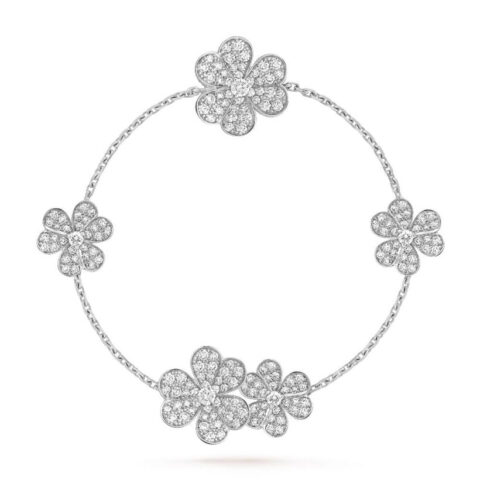 Van Cleef & Arpels VCARP6L700 Frivole bracelet 5 flowers White gold Diamond bracelet 1