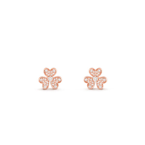 Van Cleef & Arpels VCARP7RJ00 Frivole earrings mini model Rose gold Diamond earrings 1
