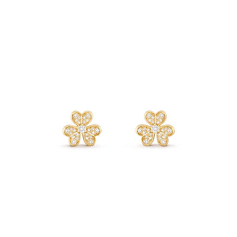 Van Cleef & Arpels VCARP24200 Frivole earrings mini model Yellow gold Diamond earrings 1