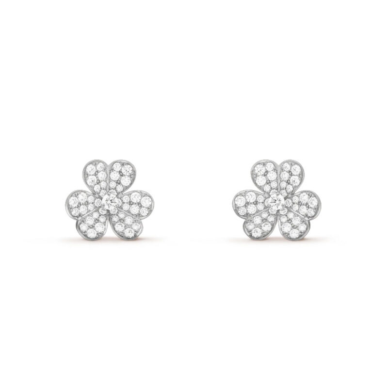 Van Cleef & Arpels VCARB65800 Frivole earrings small model White gold Diamond earrings 1