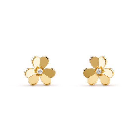 Van Cleef & Arpels VCARB65700 Frivole earrings small model Yellow gold Diamond earrings 1