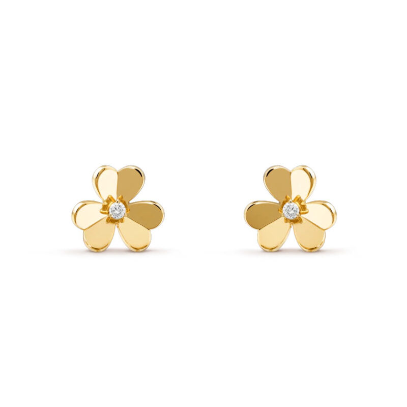 Van Cleef & Arpels VCARB65700 Frivole earrings small model Yellow gold Diamond earrings 1