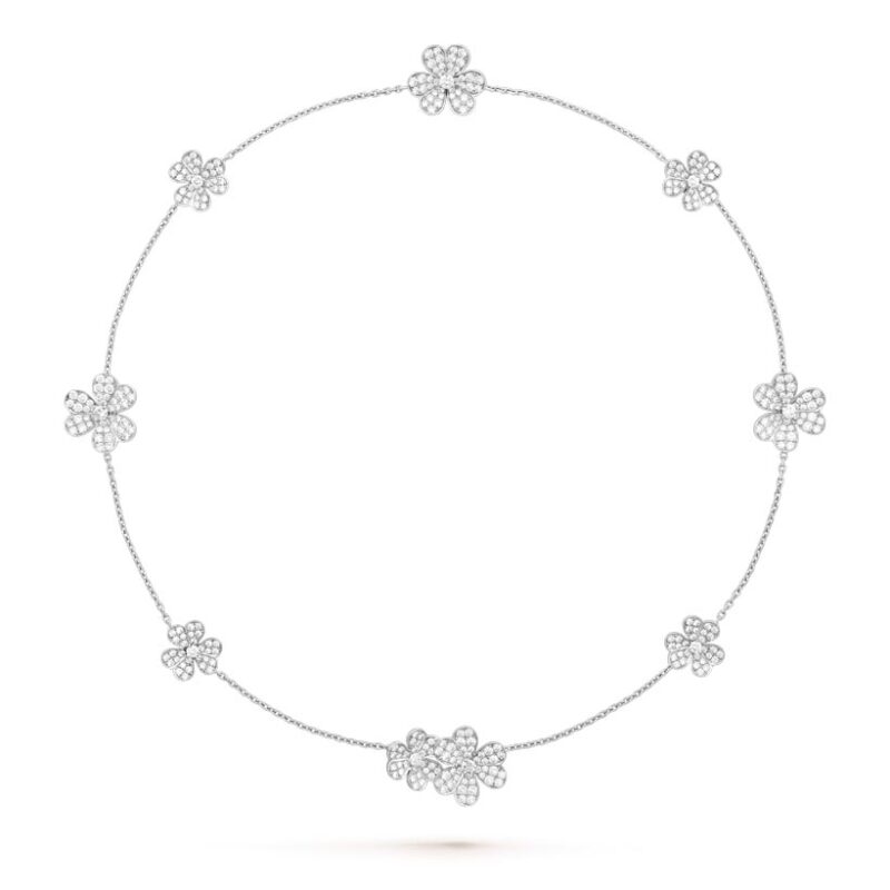 Van Cleef & Arpels VCARN25400 Frivole necklace 9 flowers White gold Diamond necklace 1