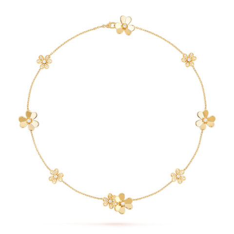 Van Cleef & Arpels VCARP3W600 Frivole necklace 9 flowers Yellow gold necklace Diamond 1