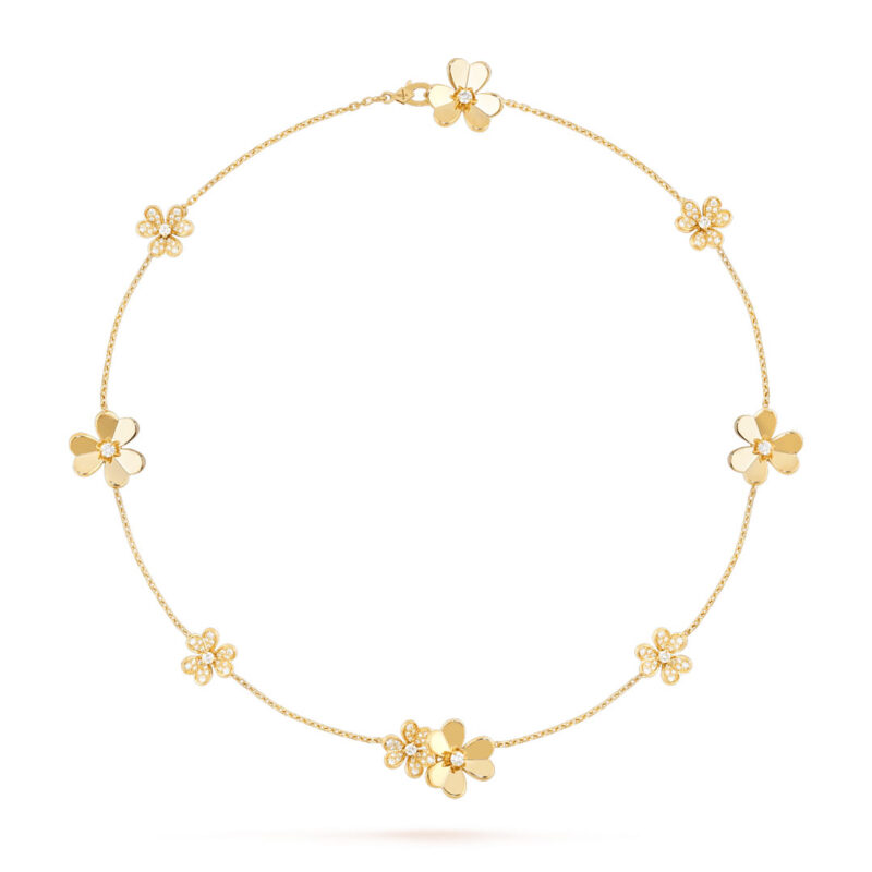 Van Cleef & Arpels VCARP3W600 Frivole necklace 9 flowers Yellow gold necklace Diamond 1