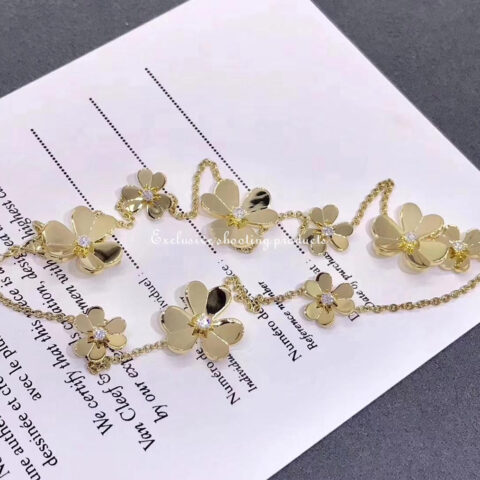 Van Cleef & Arpels VCARD31500 Frivole necklace 9 flowers Yellow gold Diamond Necklace 12