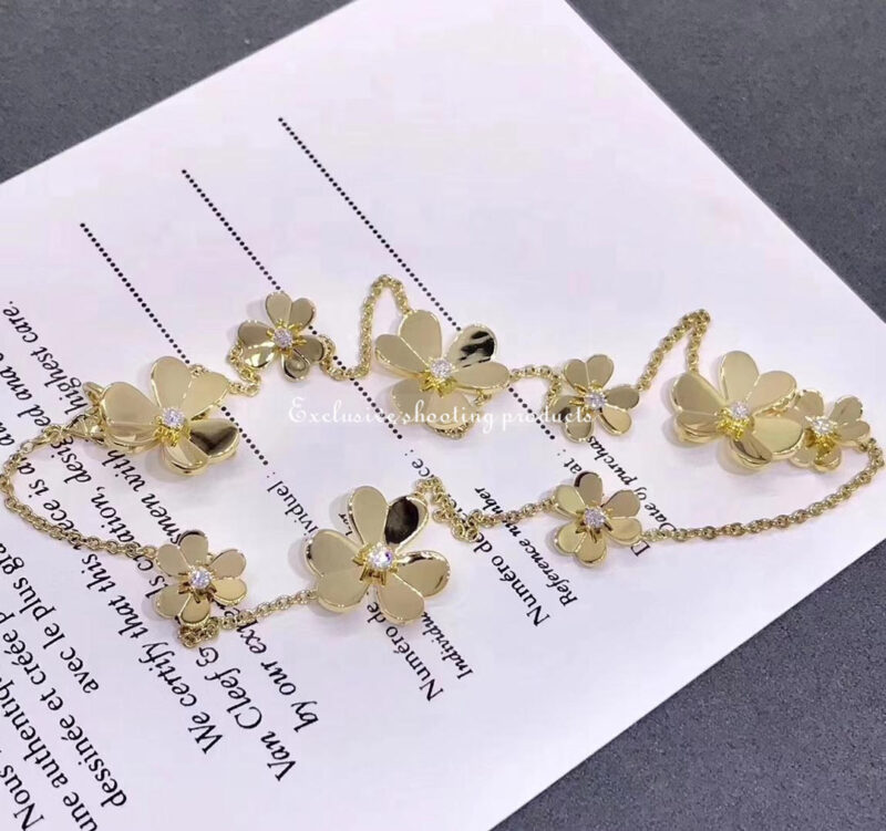 Van Cleef & Arpels VCARD31500 Frivole necklace 9 flowers Yellow gold Diamond Necklace 12