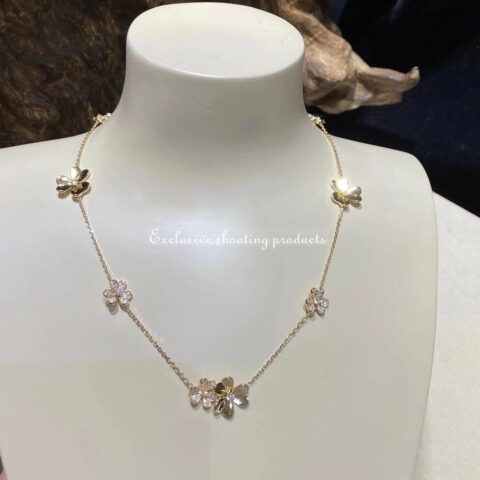 Van Cleef & Arpels VCARP3W600 Frivole necklace 9 flowers Yellow gold necklace Diamond 23