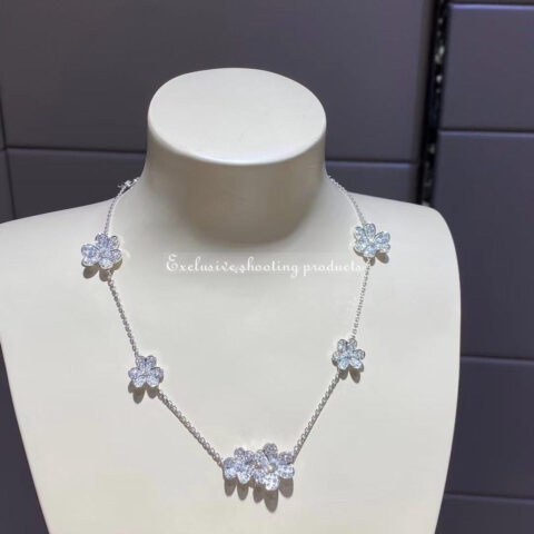 Van Cleef & Arpels VCARN25400 Frivole necklace 9 flowers White gold Diamond necklace 21