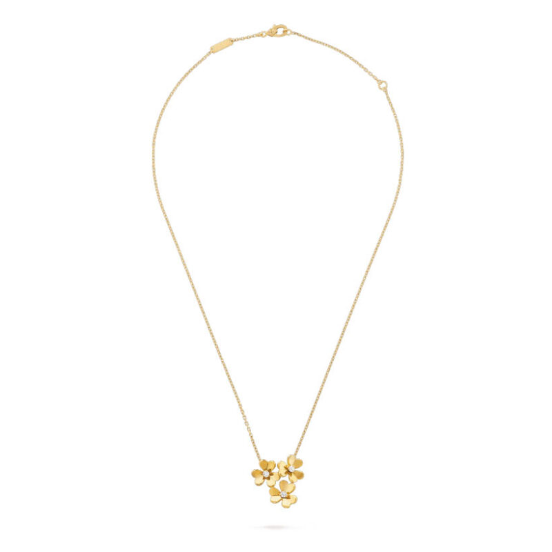 Van Cleef & Arpels VCARP2DU00 Frivole pendant 3 flowers mini model Yellow gold Diamond 6