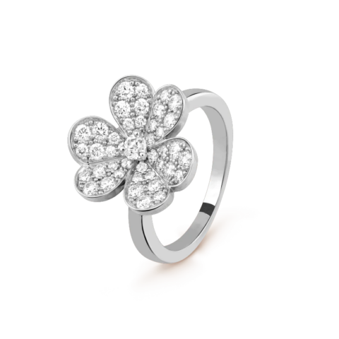Van Cleef & Arpels VCARD31600 Frivole ring 1 flower White gold Diamond ring 1