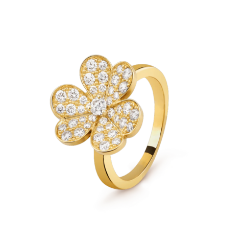 Van Cleef & Arpels VCARP2V000 Frivole ring 1 flower small model Yellow gold Diamond ring 1