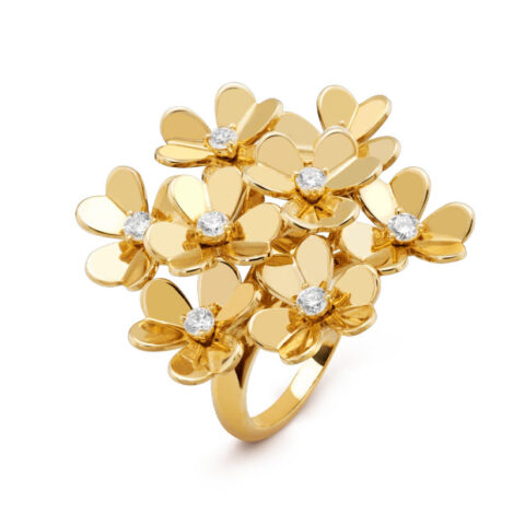Van Cleef & Arpels VCARB67700 Frivole ring 8 flowers Yellow gold Diamond ring 1