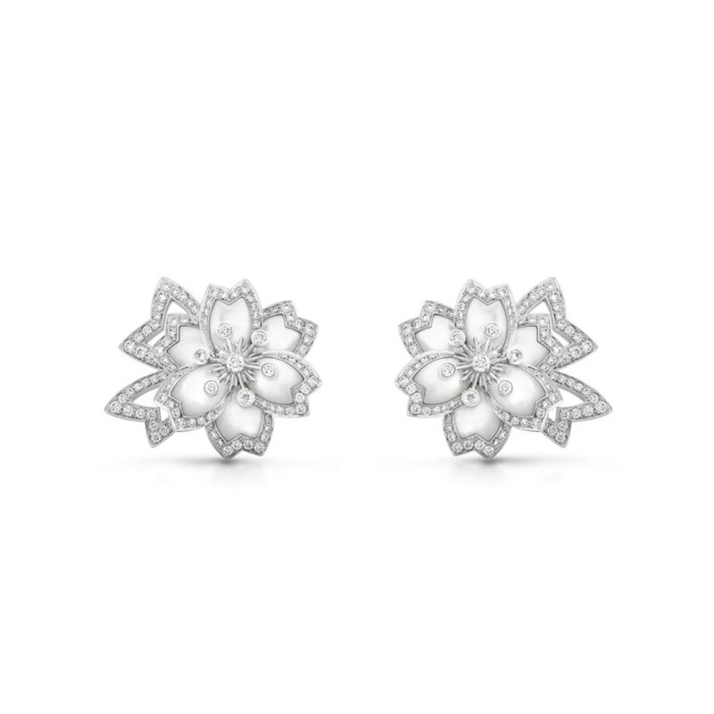 Van Cleef & Arpels VCARP7EQ00 Hellébore Earrings White Gold Diamond Mother-of-pearl Earrings 1