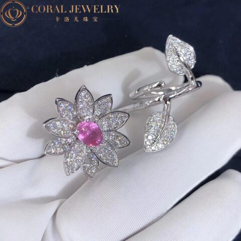 Van Cleef & Arpels VCARP1ND00-Custom Ruby Lotus Between the Finger Ring White gold Diamond Custom Ruby Ring 11