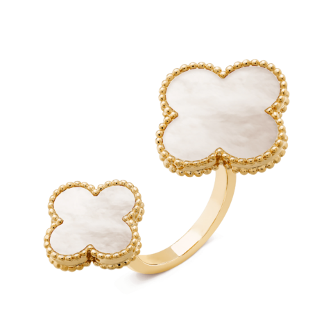 Van Cleef & Arpels VCARN05500 ring Magic Alhambra Between the Finger ring Yellow gold Mother-of-pearl ring 1