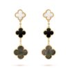 Van Cleef & Arpels VCARD79000 Magic Alhambra Earrings 3 Motifs Yellow Gold Mother-of-pearl Onyx Earrings 1