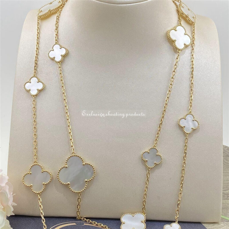 Van Cleef & Arpels VCARD79300 Magic Alhambra Long Necklace 16 Motifs Yellow Gold Mother-of-pearl Necklace 3
