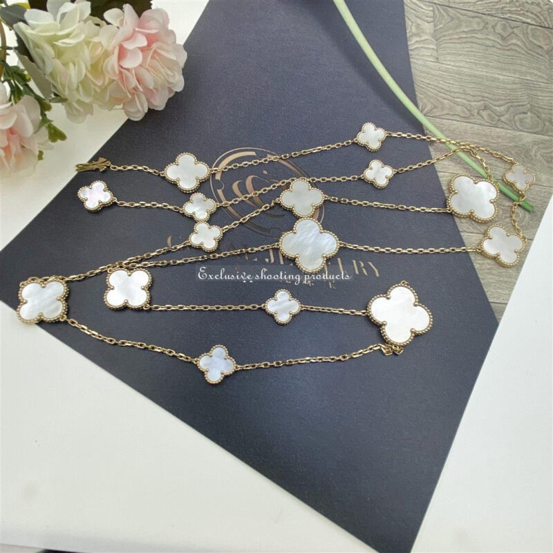Van Cleef & Arpels VCARD79300 Magic Alhambra Long Necklace 16 Motifs Yellow Gold Mother-of-pearl Necklace 13