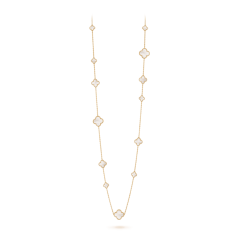 Van Cleef & Arpels VCARD79300 Magic Alhambra Long Necklace 16 Motifs Yellow Gold Mother-of-pearl Necklace 1