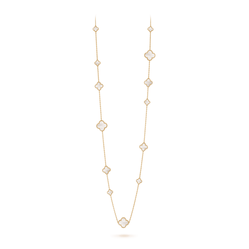 Van Cleef & Arpels VCARD79300 Magic Alhambra Long Necklace 16 Motifs Yellow Gold Mother-of-pearl Necklace 1