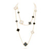Van Cleef & Arpels VCARD79400 Magic Alhambra Long Necklace 16 Motifs Yellow Gold Mother-of-pearl Onyx Necklace 1