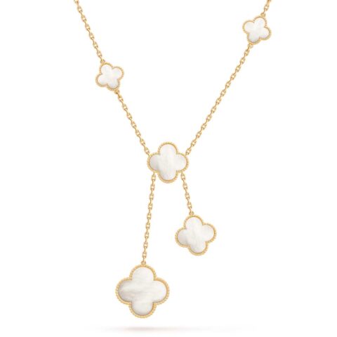 Van Cleef & Arpels VCARD79100 Magic Alhambra Necklace 6 Motifs Yellow gold Mother-of-pearl Necklace 1