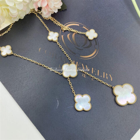 Van Cleef & Arpels VCARD79100 Magic Alhambra Necklace 6 Motifs Yellow gold Mother-of-pearl Necklace 9