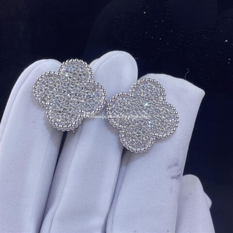 Van Cleef & Arpels VCARN9ZR00 Magic Alhambra earrings White gold Diamond earrings 11