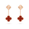 Van Cleef & Arpels VCARP7RQ00 Magic Alhambra earrings 2 motifs Rose gold Carnelian 1