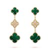 Van Cleef & Arpels VCARO9II00 Magic Alhambra earrings 3 motifs Yellow gold Diamond Malachite 1
