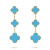 Van Cleef & Arpels VCARD40400 Magic Alhambra earrings 3 motifs Yellow gold Turquoise 1