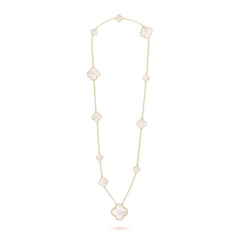 Van Cleef & Arpels VCARD79500 Magic Alhambra long necklace 11 motifs Yellow gold Mother-of-pearl necklace 2