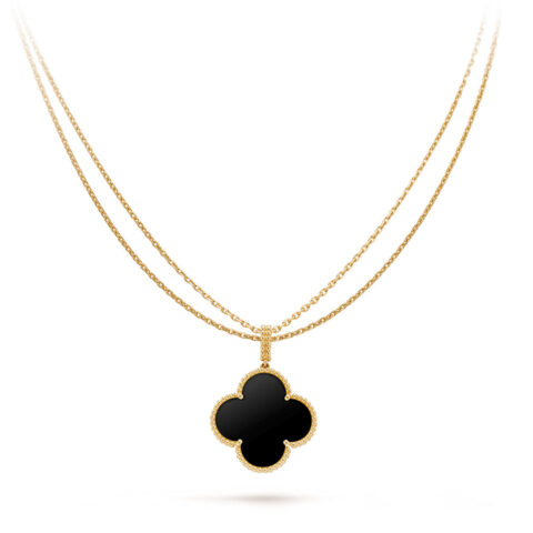 Van Cleef & Arpels VCARO49M00 Magic Alhambra long necklace 1 motif Yellow gold Onyx necklace 8