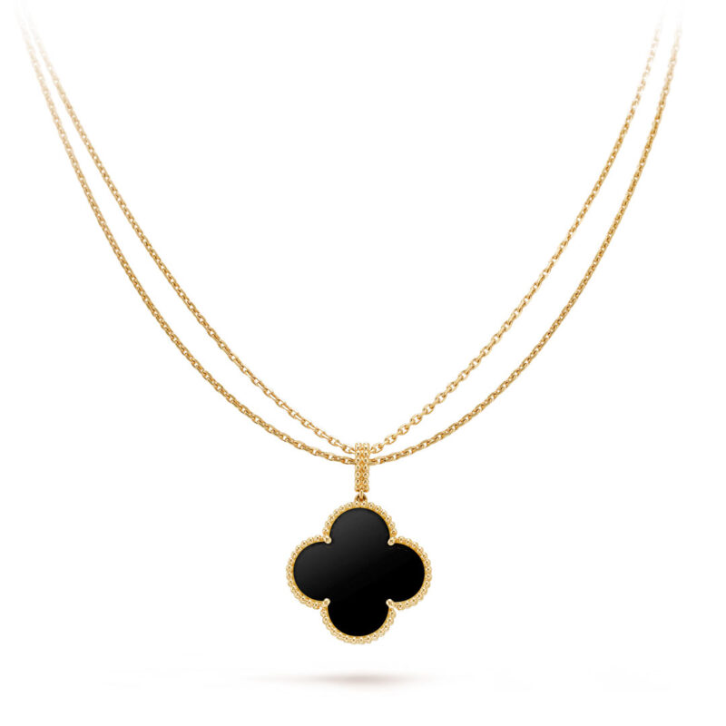 Van Cleef & Arpels VCARO49M00 Magic Alhambra long necklace 1 motif Yellow gold Onyx necklace 8