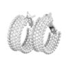 Van Cleef & Arpels VCARO2IY00 Perlée Diamonds hoop earrings 3 rows White gold Diamond earrings 1