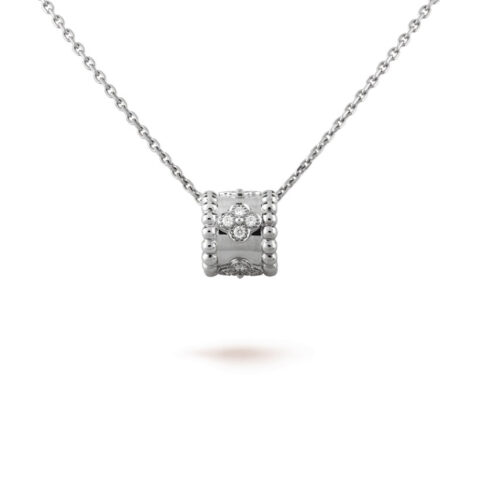 Van Cleef & Arpels VCARO2EF00 Perlée clovers pendant White gold Diamond Necklace 1