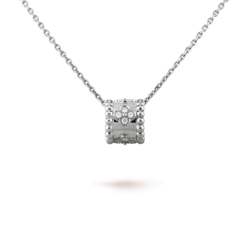 Van Cleef & Arpels VCARO2EF00 Perlée clovers pendant White gold Diamond Necklace 1