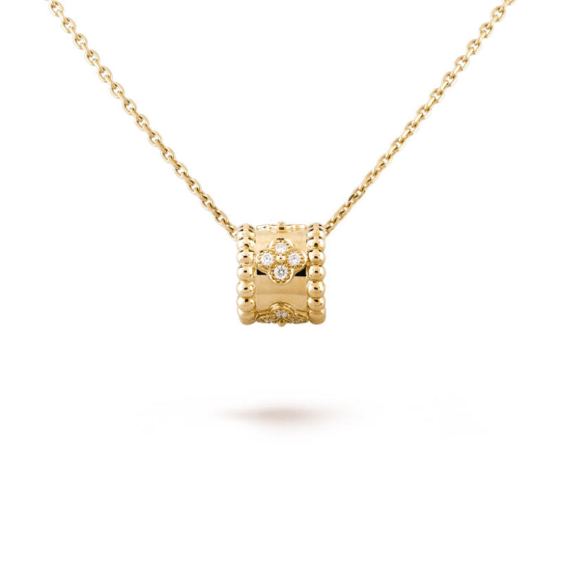 Van Cleef & Arpels VCARO3YG00 Perlée clovers pendant Yellow gold Diamond Necklace 1