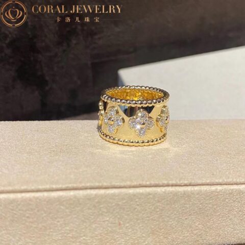 Van Cleef & Arpels VCARO3Y700 ring Perlée clovers Yellow gold Diamond ring 5