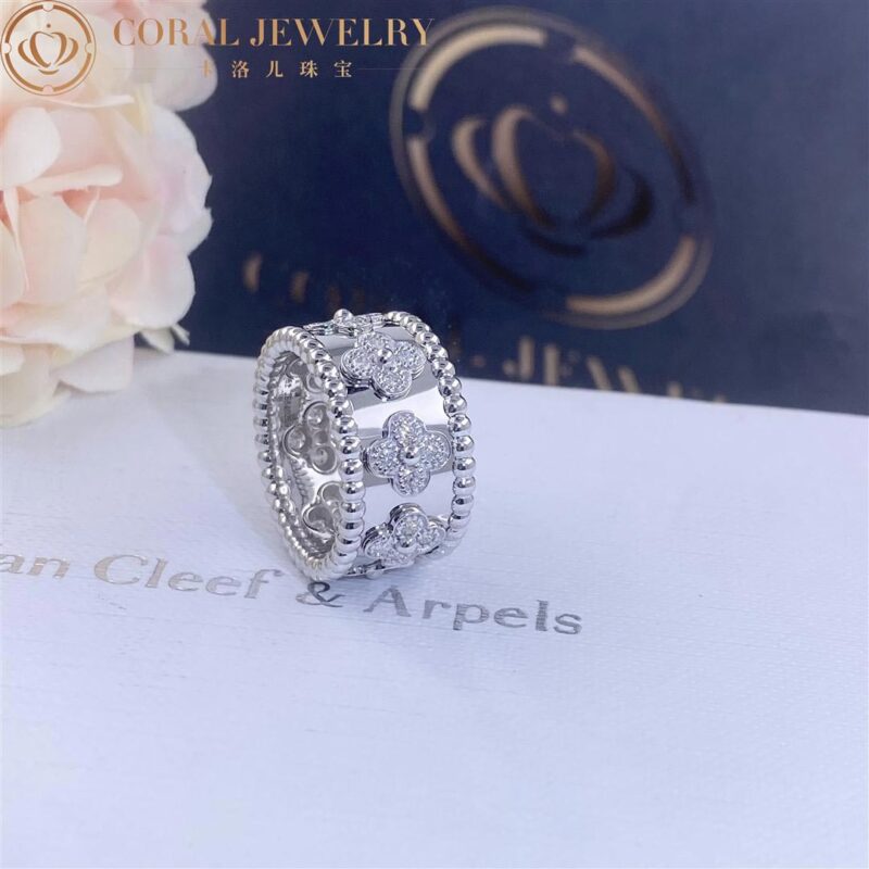 Van Cleef & Arpels VCARO9LP00 ring Perlée clovers White gold Diamond ring 8