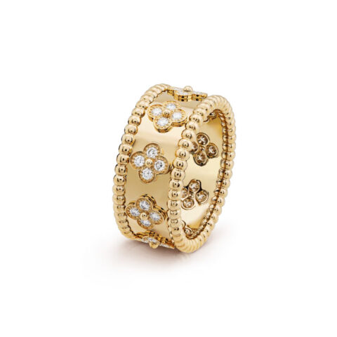 Van Cleef & Arpels VCARO9LO00 Perlée clovers ring Yellow gold Diamond ring 1