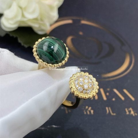 Van Cleef & Arpels VCARO9SU00 ring Perlée couleurs Between the Finger Yellow gold Diamond Malachite ring 1
