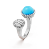 Van Cleef & Arpels VCARO9SW00 Perlée couleurs Between the Finger ring White gold Diamond Turquoise ring 1