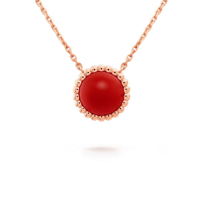 Van Cleef & Arpels VCARP4DO00 Perlée couleurs pendant Rose gold Carnelian Necklace 1