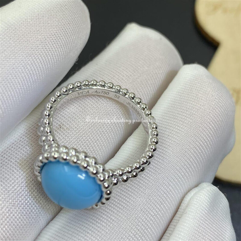Van Cleef & Arpels VCARP4DQ00 ring Perlée couleurs White gold Turquoise ring 2